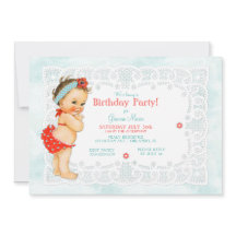 Maiô de Bebê Menina Vintage com Monograma de Renda