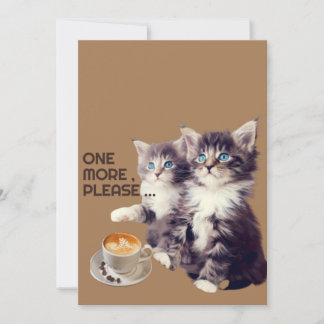 Convite Mais café para gatos.