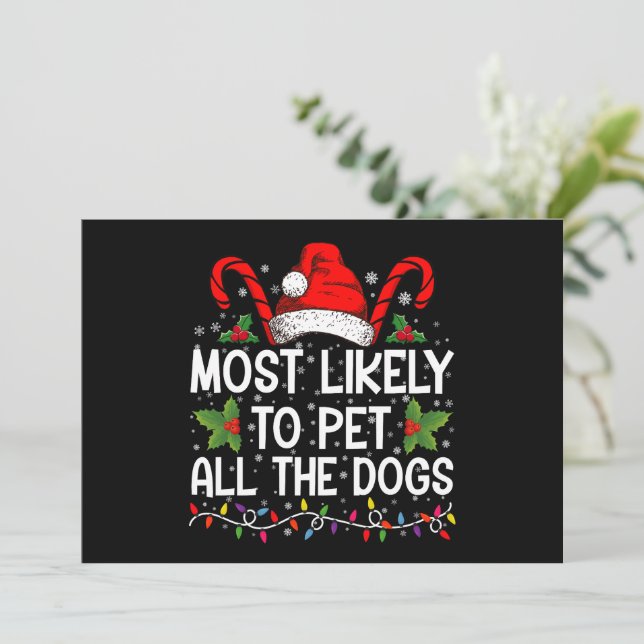 Convite Mais Propenso a Acariciar Todos os Cães Natal Dive (Em pé/Frente)