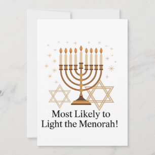 Convite Mais Propenso a Acender a Menorá Hanukkah Judaico