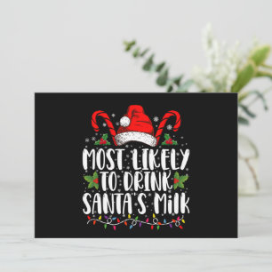 Convite Mais Propenso a Beber o Leite do Papai Noel Engraç