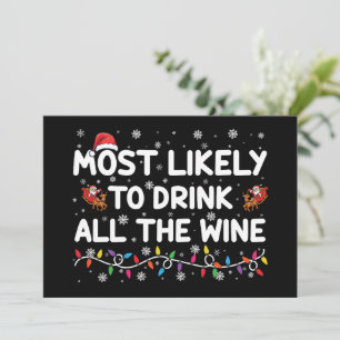Convite Mais Propenso a Beber Todo o Vinho Família Natal
