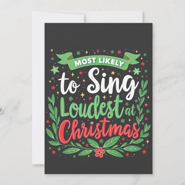 Convite Mais Propenso a Cantar Mais Alto no Natal (Frente)