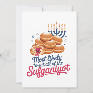 Convite Mais Propenso a Comer Todos os Sufganiyot Hanukkah