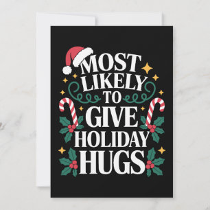 Convite Mais Propenso a Dar Abraços de Natal Christmas Xma