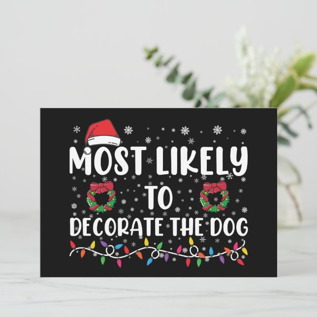 Convite Mais Propenso a Decorar o Cachorro com Natal Combi (Em pé/Frente)