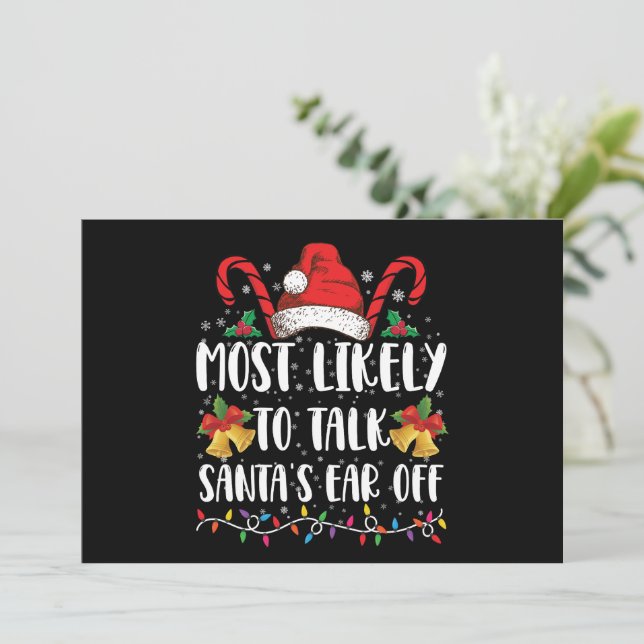 Convite Mais Propenso a Falar Sem Parar com o Papai Noel n (Em pé/Frente)