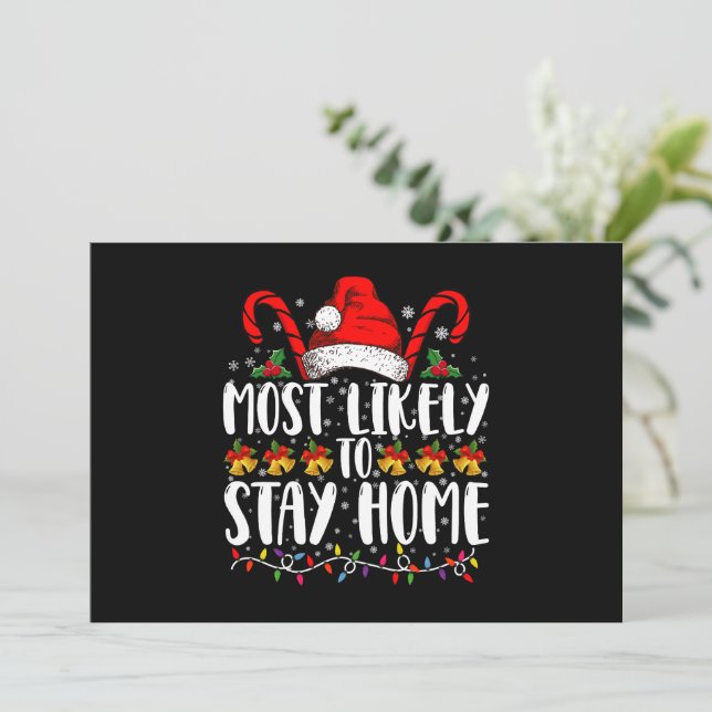 Convite Mais Propenso a Ficar em Casa na Festa de Natal da (Em pé/Frente)