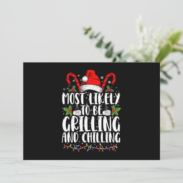 Convite Mais Propenso a Grelhar e Esfriar o Natal (Em pé/Frente)