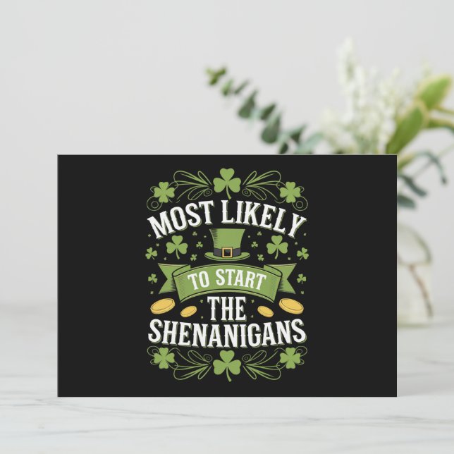 Convite Mais Propenso a Iniciar a Travessura St Patricks (Em pé/Frente)