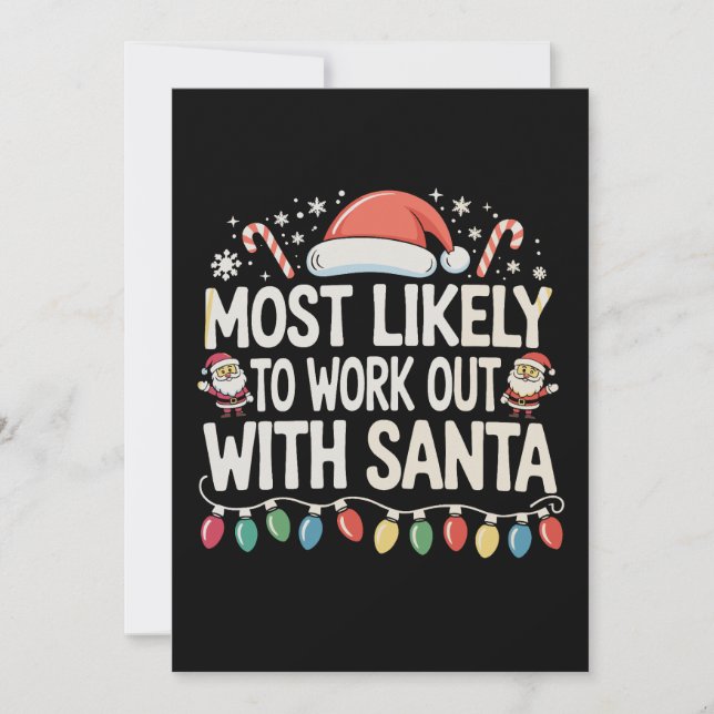 Convite Mais Propenso a Malhar com o Papai Noel Natal (Frente)