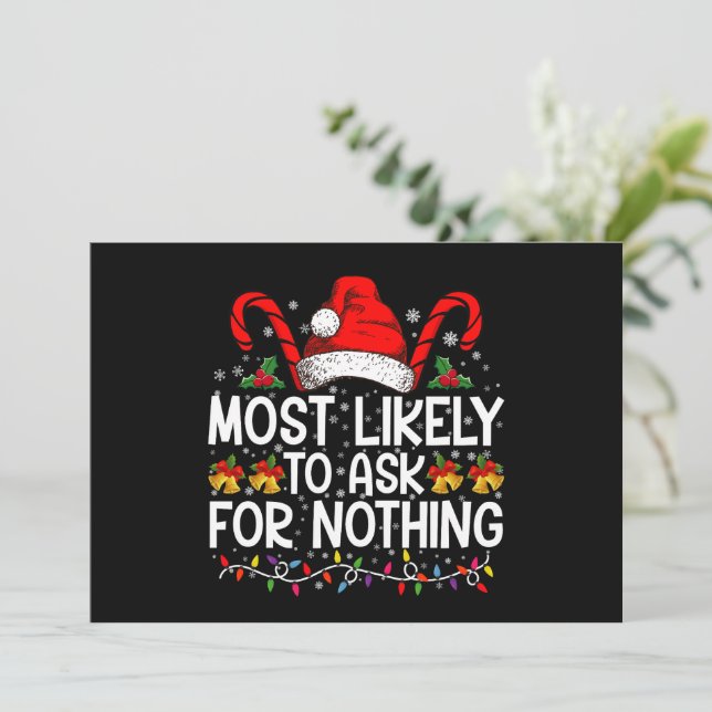 Convite Mais Propenso a Pedir Nada Natal Correspondente (Em pé/Frente)