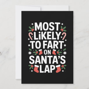 Convite Mais Propenso a Peidar no Colo do Papai Noel Natal