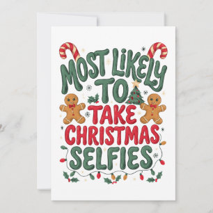 Convite Mais Propenso a Tirar Selfies de Natal Biscoito de