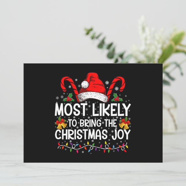 Convite Mais Propenso a Trazer a Alegria de Natal Combinan (Em pé/Frente)