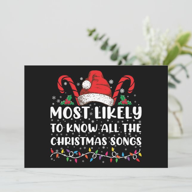 Convite Mais Provável Conhecer Todas as Músicas de Natal (Em pé/Frente)