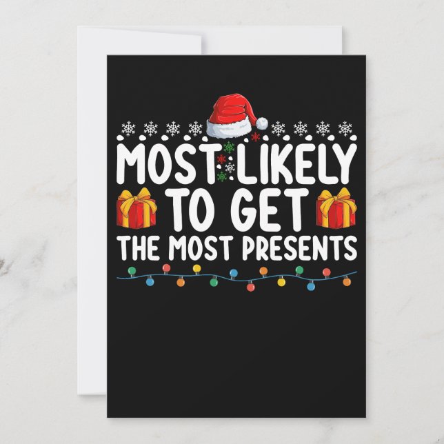 Convite Mais Provável De Ganhar Mais Presentes De Natal (Frente)