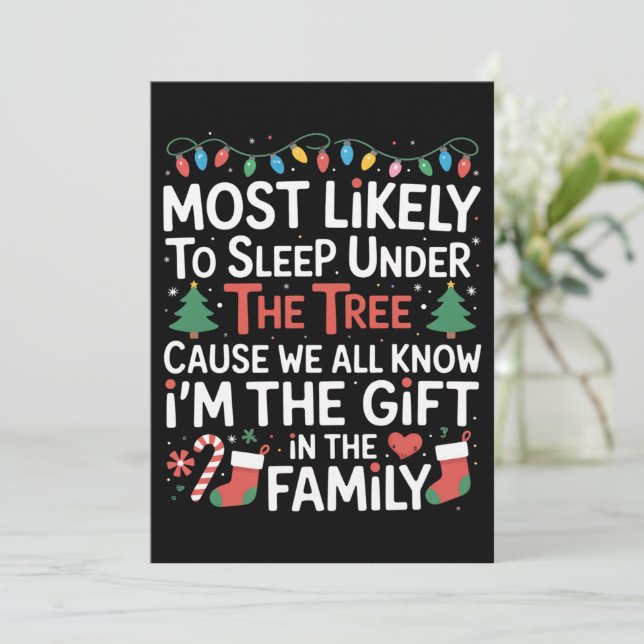 Convite Mais Provável Dormir Debaixo Da Árvore Sou O Prese (Em pé/Frente)