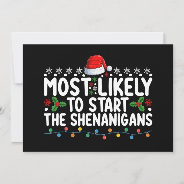 Convite Mais Provável Para Começar O Natal Dos Shenanigans (Frente)