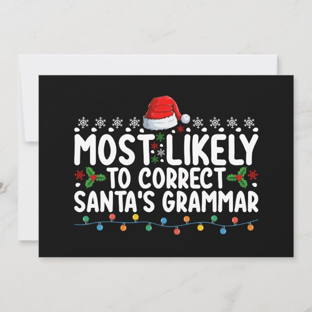 Convite Mais Provável Para Corrigir O Natal Gramatical Dos (Frente)