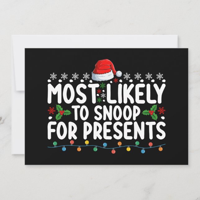Convite Mais Provável Para Espetar Para Presentes De Natal (Frente)