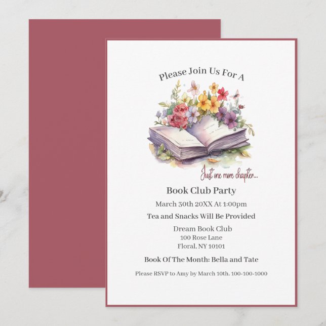 Convite Mais um Capítulo - Clube do Livro (Frente/Verso)