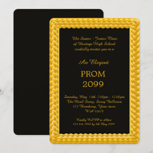 Convite Mais velho Baile de formatura-Júnior, Dourado Bra