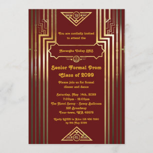 Convite mais velho Baile de formatura júnior, estilo Gats