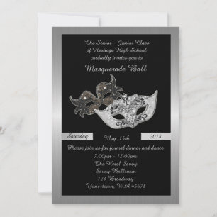 Convite Mais velho Baile de formatura-Júnior, preto, más