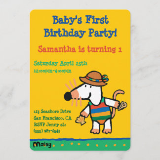 Convite Maisy com aniversário dos escudos