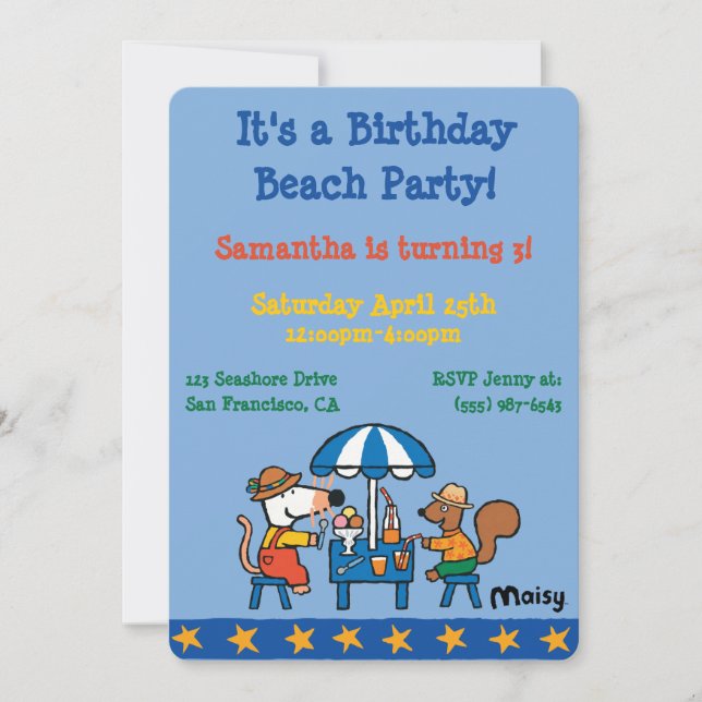 Convite Maisy e Cyril Birthday (Frente)