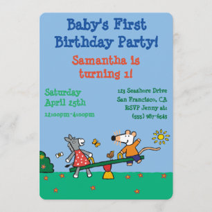 Convite Maisy e Dotty Seesaw no Playground