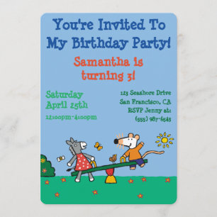 Convite Maisy e Dotty Seesaw no Playground