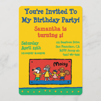 Convite Maisy e os melhores amigos seguram as mãos