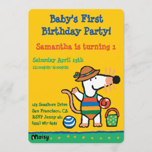 Convite Maisy no aniversário da praia