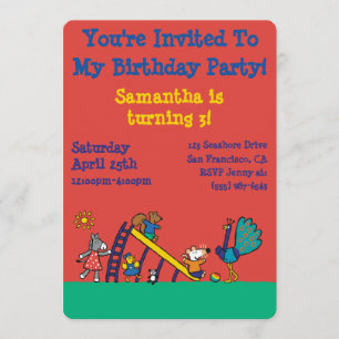 Convite Maisy no Playground com Amigos