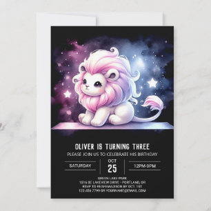 Convite Majestésico Dreamy Lion Birthday