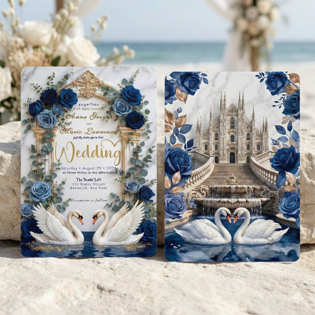 Convite Majestic Baroque Arch & Fairytale Swan Wedding (Criador carregado)