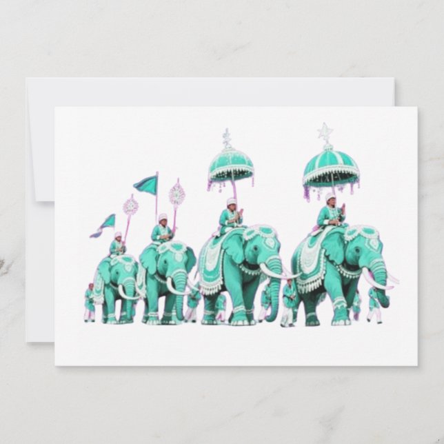 Convite Majestic Elephant Mandala  (Frente)