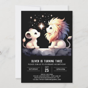 Convite Majexpressa Boho Lion Birthday