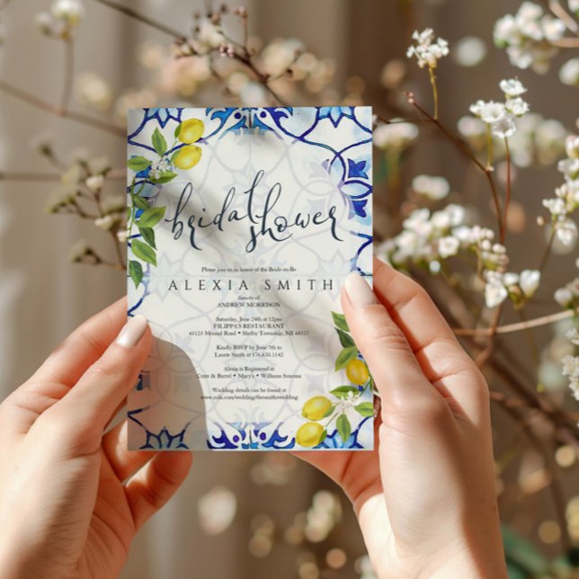 Convite Majolica azulejo chá de panela Siciliano (Criador carregado)