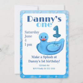 Convite Make a Splash Rubber Duck 1st Birthday Invitation