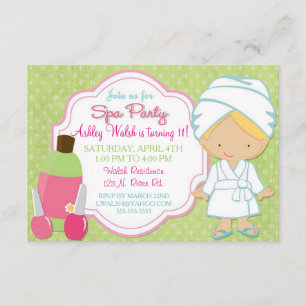 Convite Makeover Spa Party