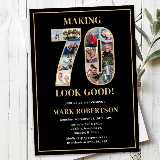 Convite Making 70 Look Good Photo Birthday (Criador carregado)