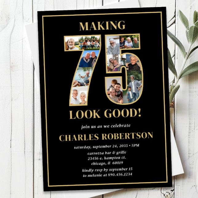 Convite Making 75 Look Good Photo Birthday (Criador carregado)