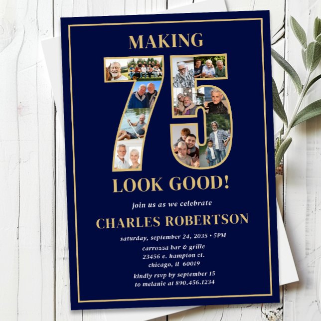 Convite Making 75 Look Good Photo Birthday (Criador carregado)