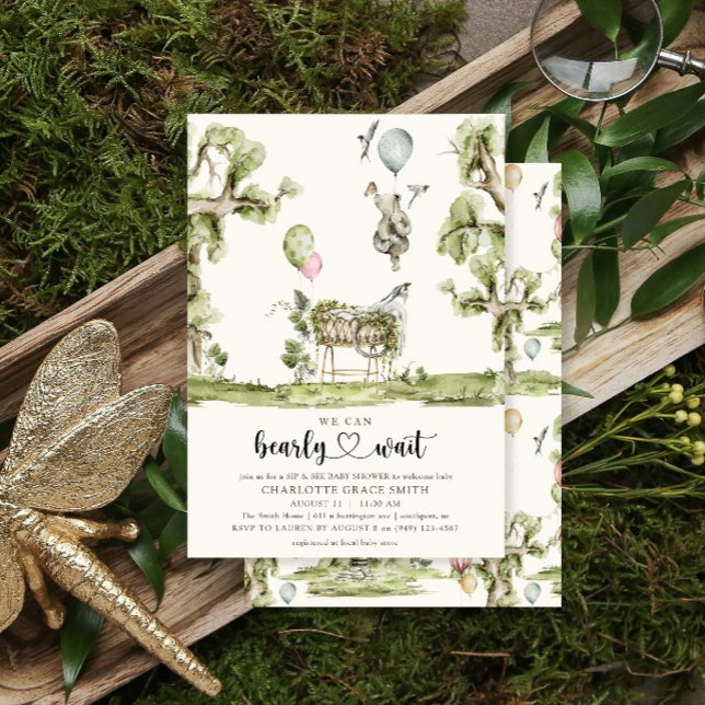 Convite Mal Pode Esperar Coração Bebê Menina Chá de Revela (Criador carregado)