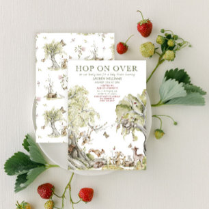 Convite Mal Pode Esperar Venha Logo ao Chá de Bebê Florest