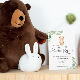 Convite Mal podemos esperar baby shower