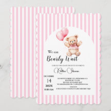 Mal podemos esperar baby shower listras rosa